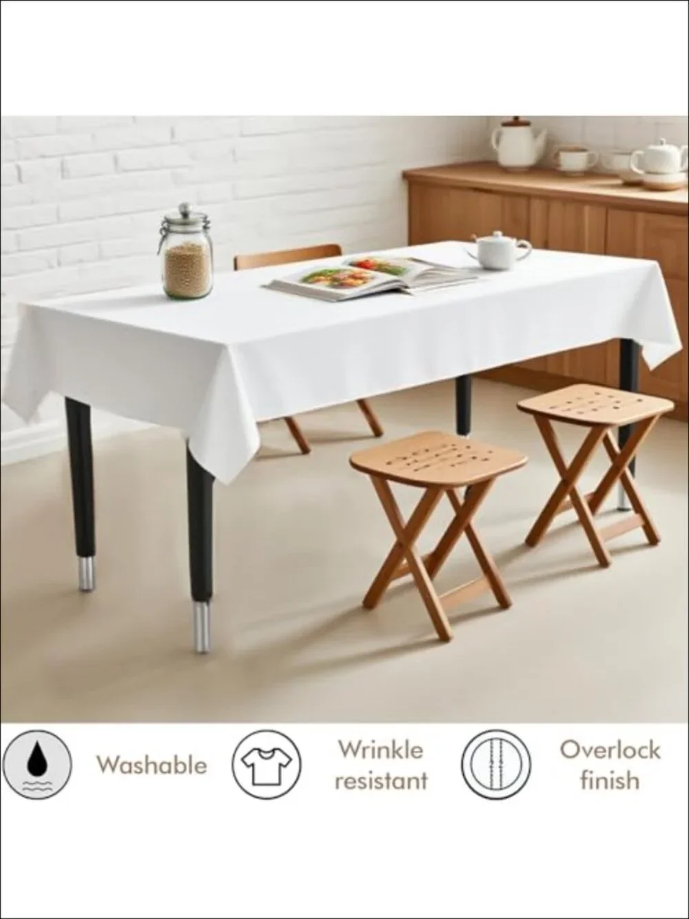 6 Pack Tablecloths 58x102 Inch Rectangle Polyester Wrinkle Resistant Dining